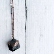 Raw Black Tourmaline Crystal Necklace