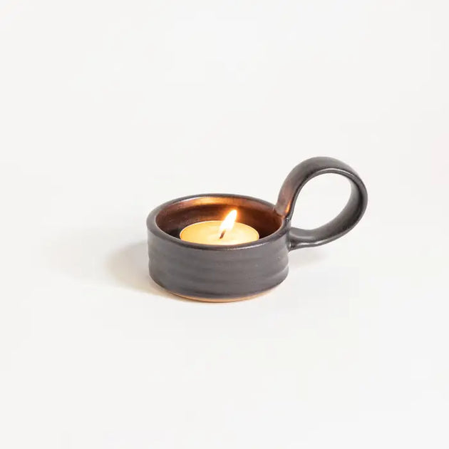 Ceramic Tealight Holder with Handle – Seagrape Apothecary