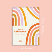 2024 Calendar | Abstract Rainbow | A4