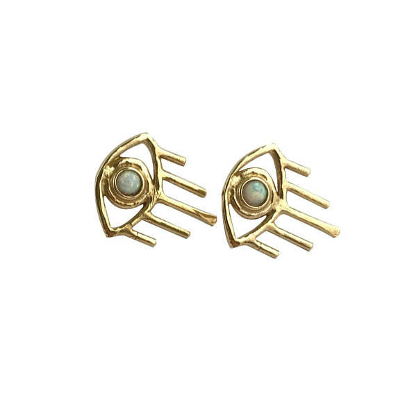 Vision Earrings with Opal