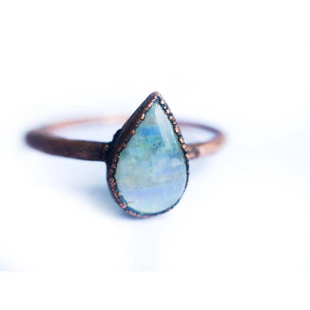 Rainbow Moonstone Ring