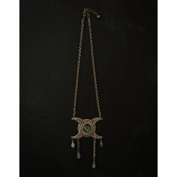 Triple Moon Goddess Necklace