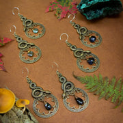 Snake Stone Hoop Earrings