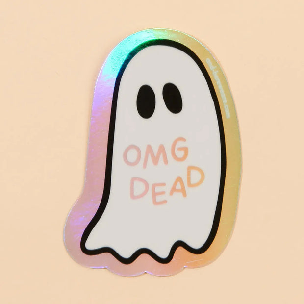Omg Dead Halloween Ghost Holographic Vinyl Sticker