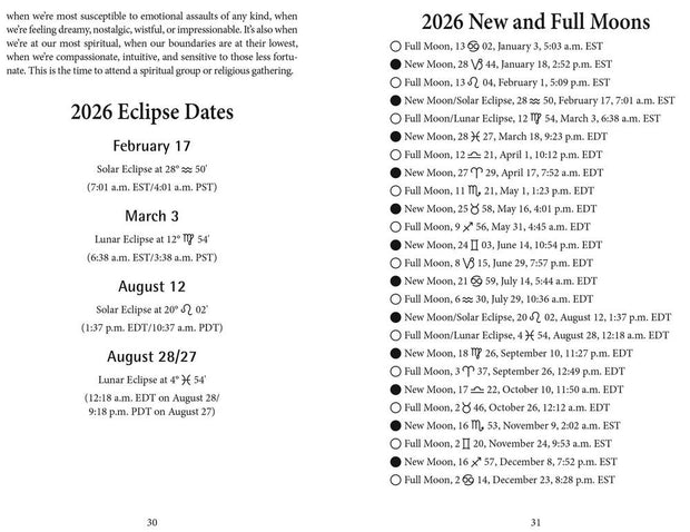 2026 Daily Planetary Guide