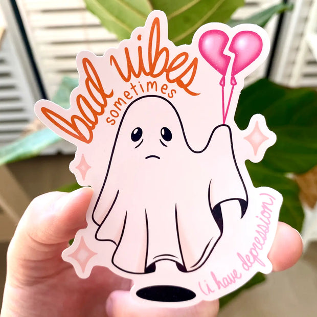 Bide Vibes Sometimes Ghost Sticker