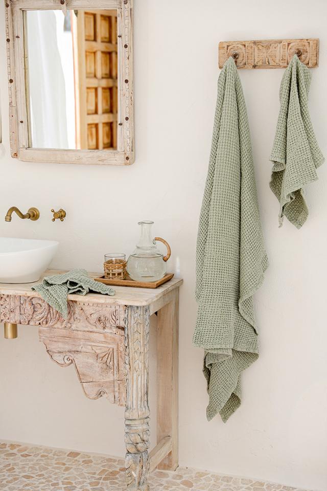 Linen Dish Towel in Forest green, MagicLinen in 2023