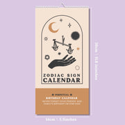 Undated Birthday Calendar | Zodiac Sign