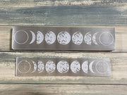 Selenite Platform Engraved Moon Phase