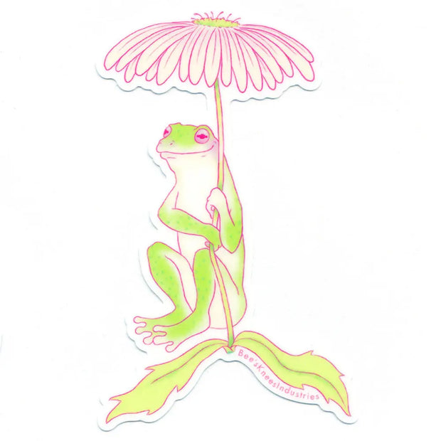 Daisy Frog Sticker