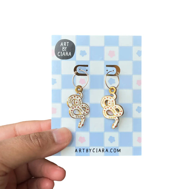 Enamel Snake Earrings