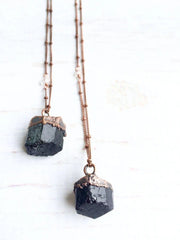 Raw Black Tourmaline Crystal Necklace