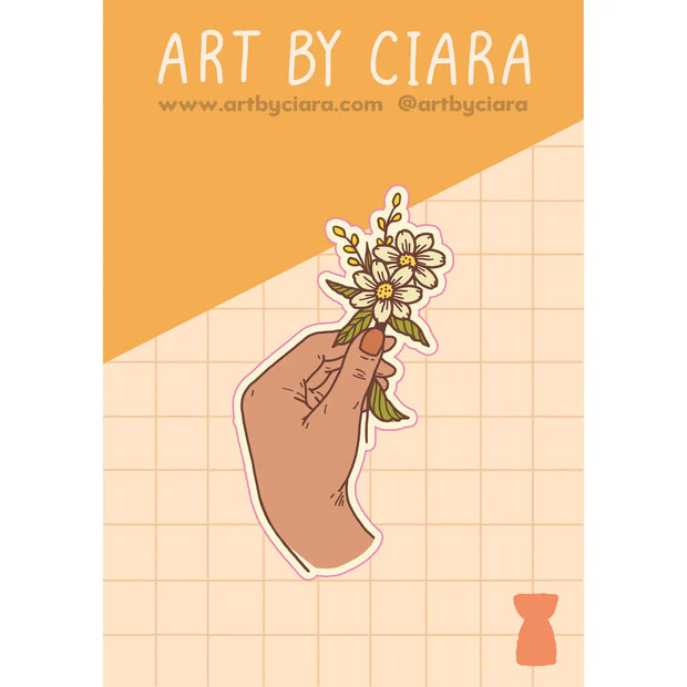 Hand with Flower Sticker