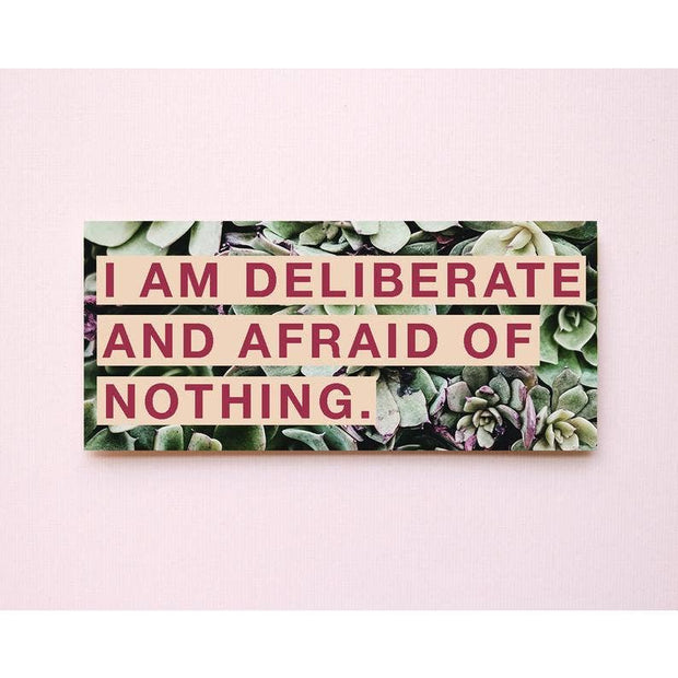 I am Deliberate and Afraid of Nothing Sticker