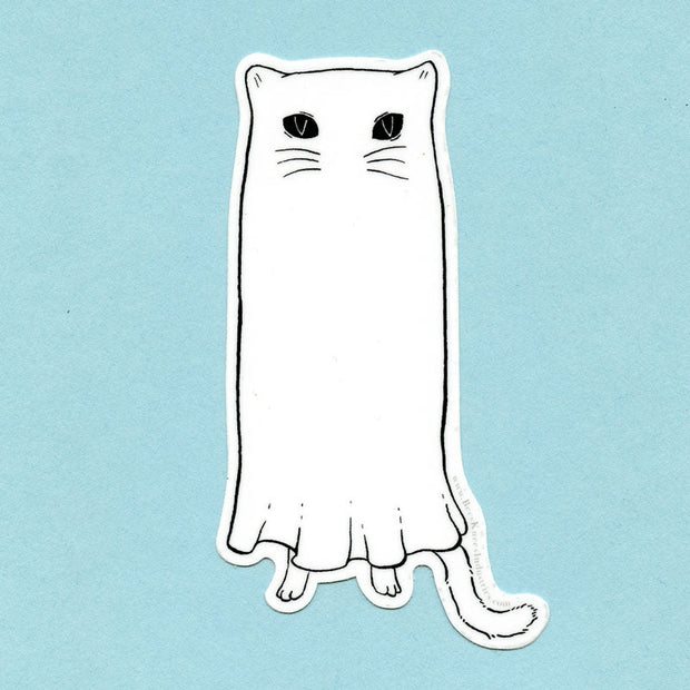 Floating Cat Ghostie Vinyl Sticker