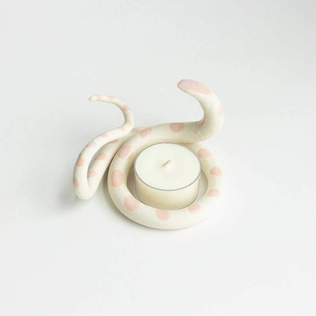 Ceramic Altar Snake with tea light candle