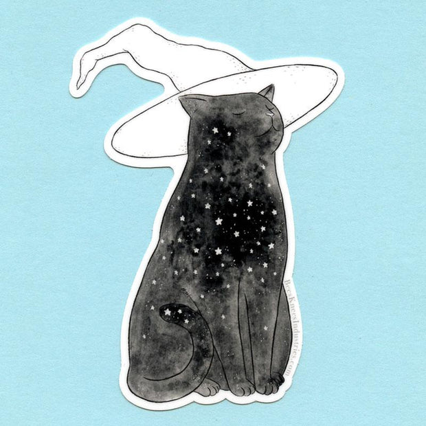 Starry Witch Cat Sticker