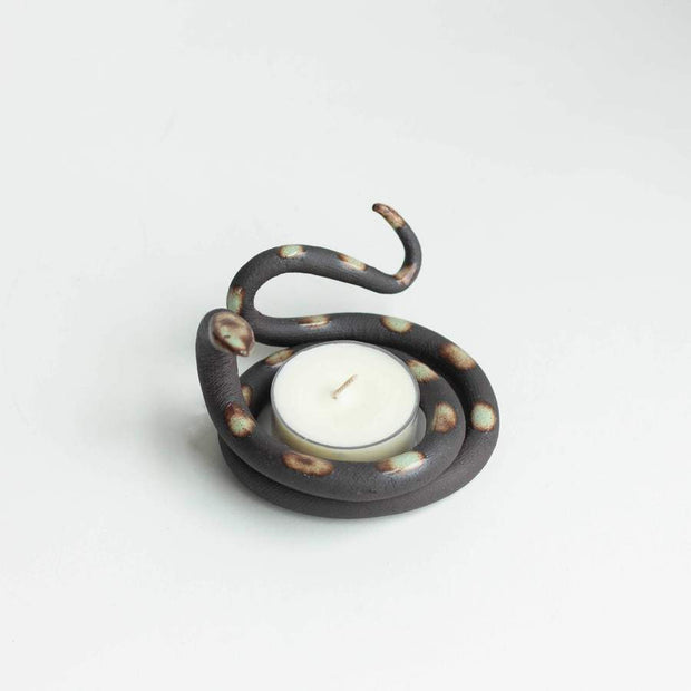 Ceramic Altar Snake with tea light candle
