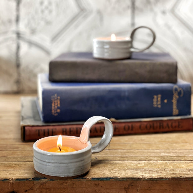 Ceramic Tealight Holder with Handle – Seagrape Apothecary